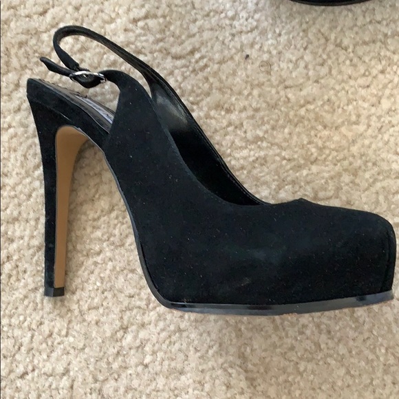 Like new suede black platform heels 👠 - Picture 2 of 4